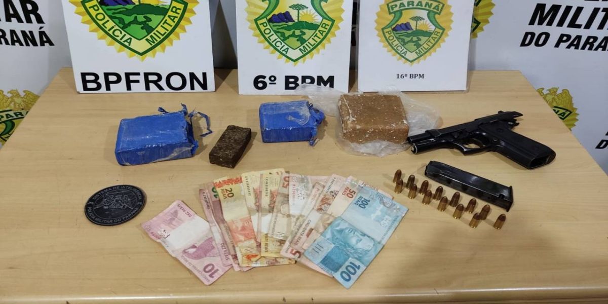 BPFron/CIOF, P2 do 6BPM e ROTAM prendem 4 indivíduos por posse ilegal de arma de fogo e tráfico