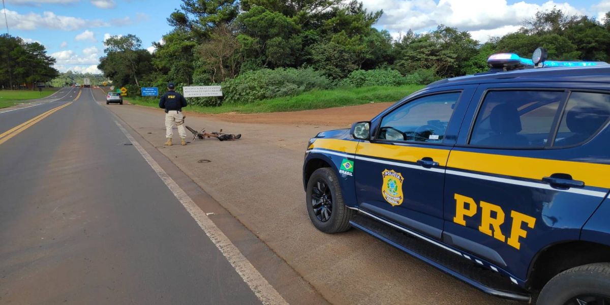 Ciclista é atropelado por carro na BR-277 em Laranjeiras do Sul