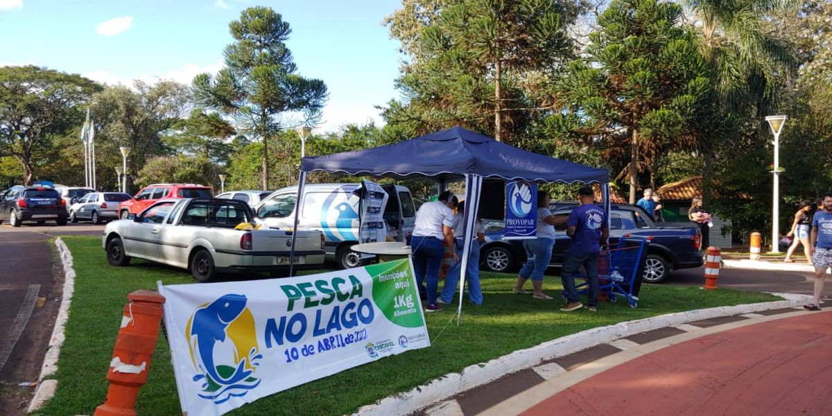 Primeiro dia de inscrição para a Pesca no Lago arrecada duas toneladas de alimentos