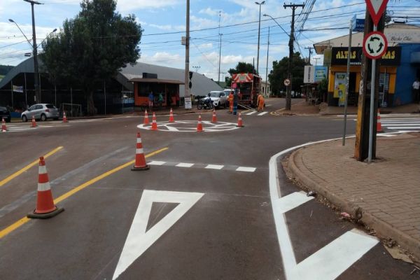 Transitar implanta nova rotatória na Avenida Papagaios x Rua Condor, no Bairro Floresta