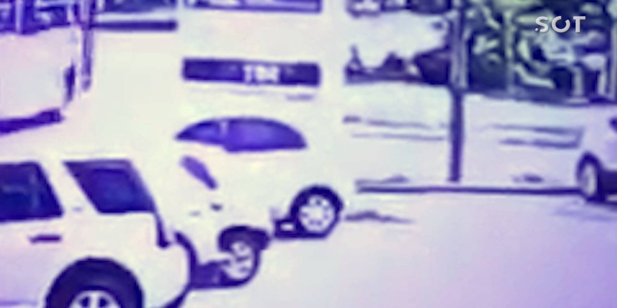 Câmera de segurança registra atropelamento de mulher no Bairro Parque Verde