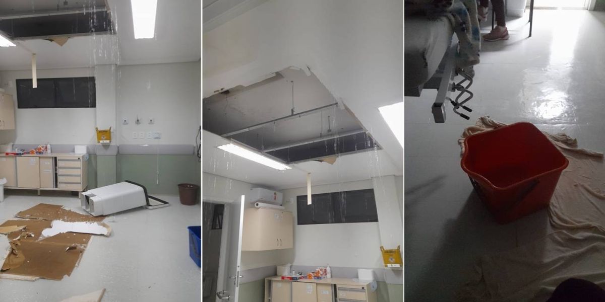 UPA Brasília fica alagada após fortes chuvas; Pacientes ficam no meio das poças d´água