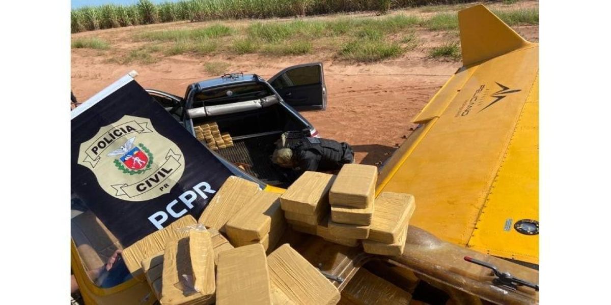 Carga de crack avaliada em mais de R$ 20 milhões é apreendida dentro de avião em Teodoro Sampaio