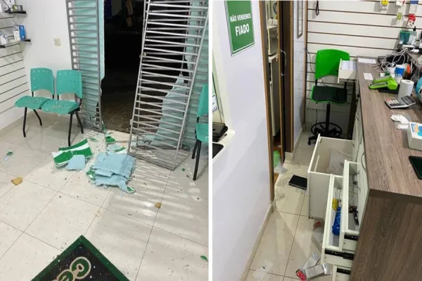 Foto relacionada a notícia: Gangue da Marcha à Ré: Loja de celulares é arrombada em Santa Tereza do Oeste