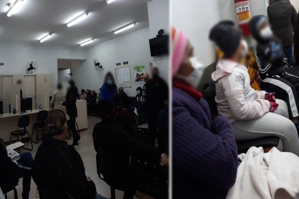 Moradora espera na sereno para conseguir ficha para consulta na UBS Nova Cidade