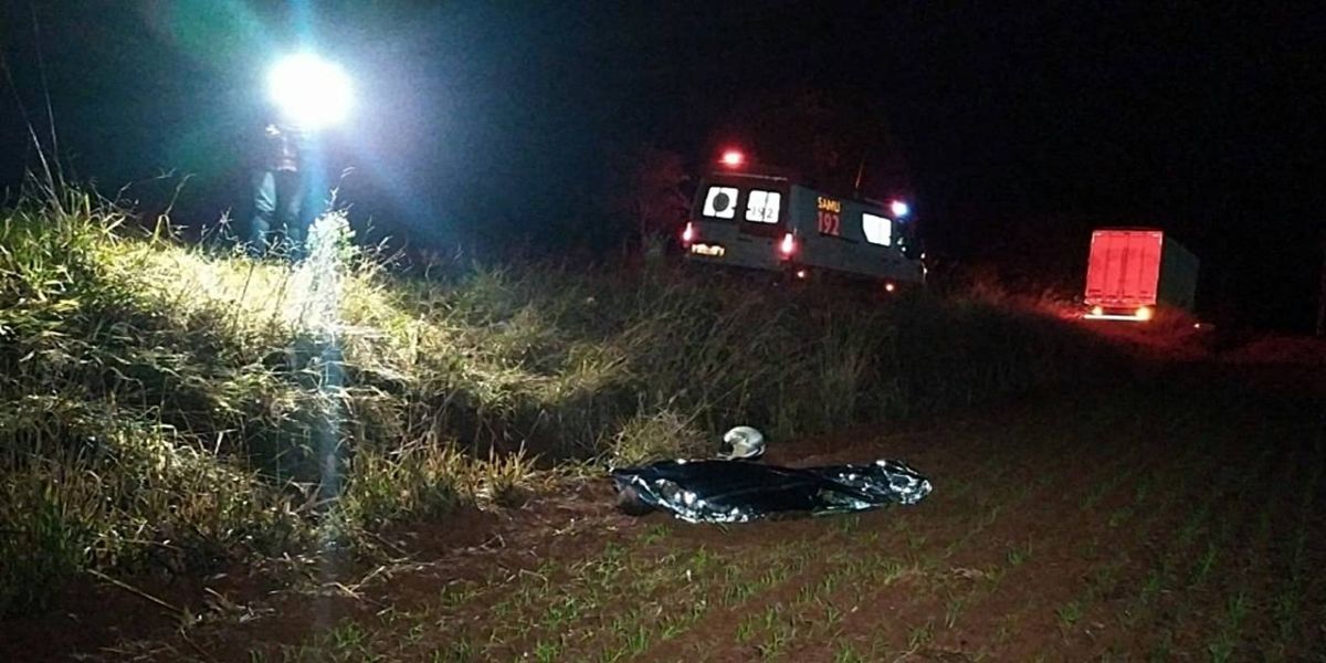 Homem morre atropelado por caminhão na PR-180 em Renascença