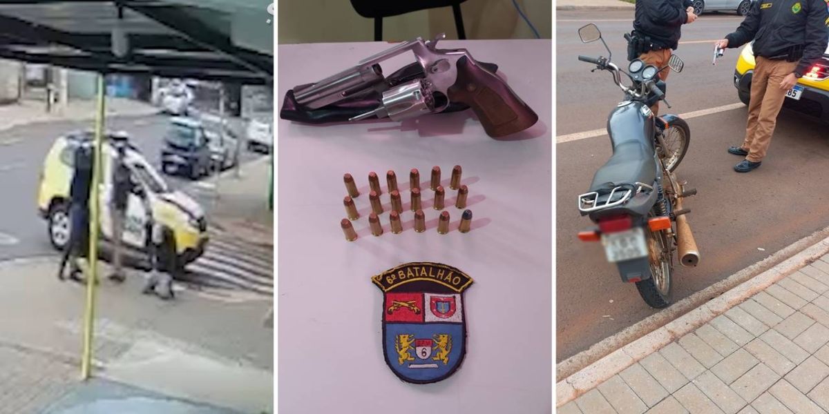 Dois homens são detidos pela Polícia Militar com arma de fogo e moto furtada no Bairro Santa Cruz