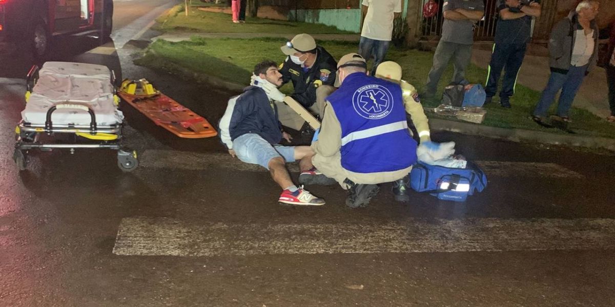 Motociclista sofre fratura no tornozelo esquerdo após colisão de trânsito no Bairro Presidente