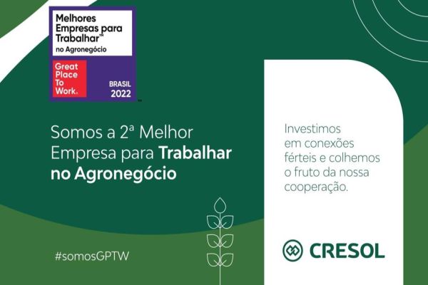 Cresol é a segunda melhor instituição para trabalhar no agronegócio