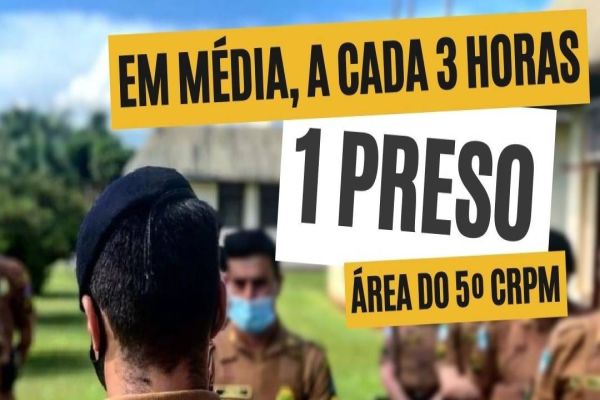 5º CRPM: Em média, a cada 3 horas 1 pessoa é presa na região oeste do Paraná