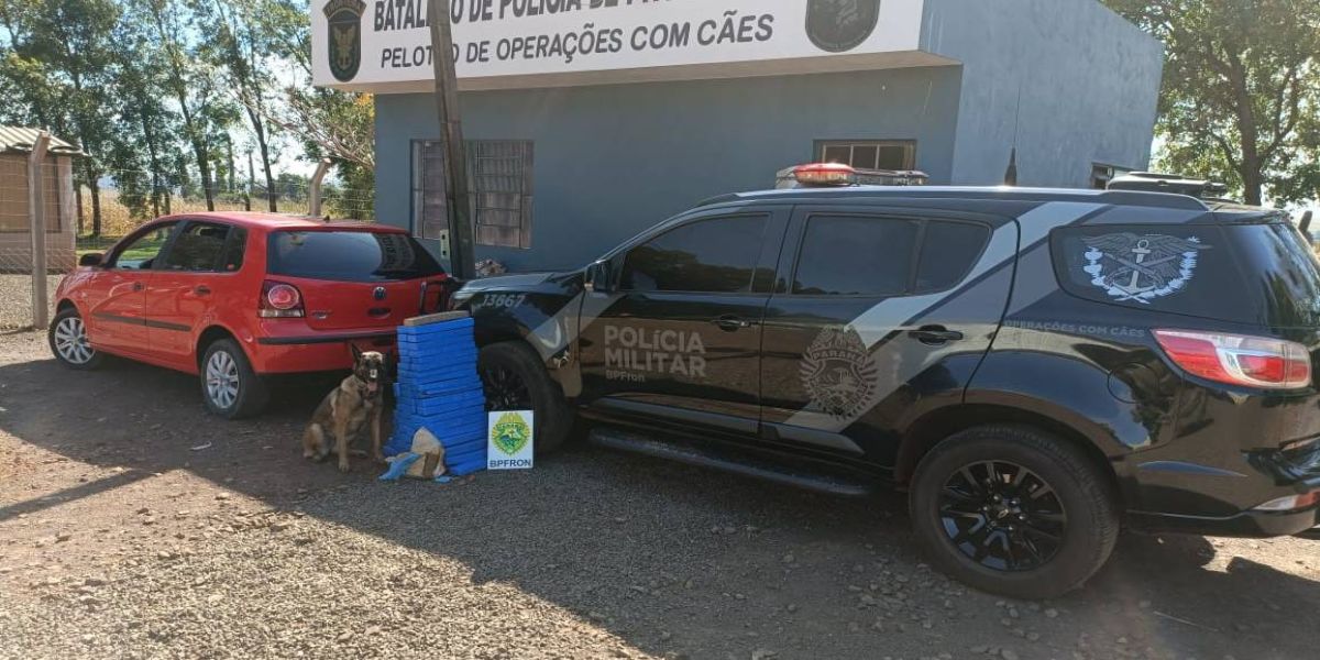 BPFRON apreende carro carregado com droga em Marechal Cândido Rondon