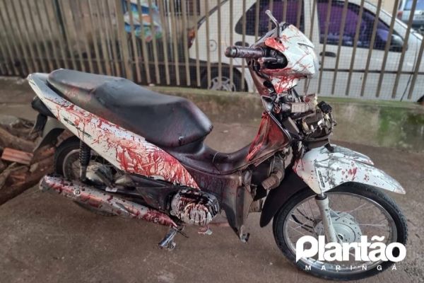 Imagem referente a notícia: Motociclista sofre quatro acidentes em menos de 10 minutos e deixa moto ‘lavada’ em sangue