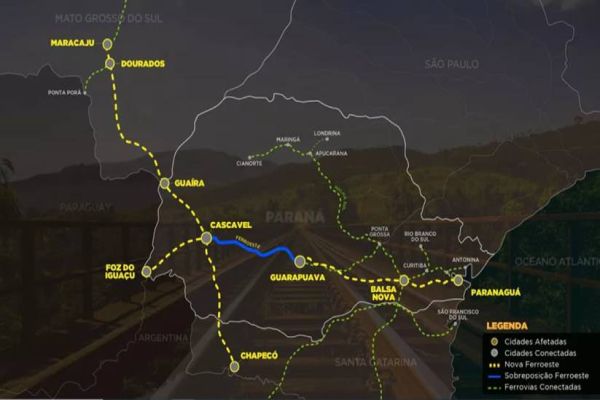 Desenvolvimento: Braço da Nova Ferroeste vai passar pelo Sudoeste do Paraná
