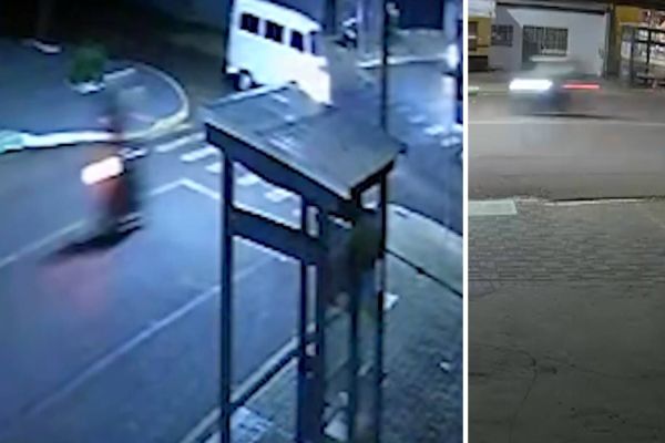 Imagem referente a notícia: Novas imagens: Câmera registra acidente fatal, moto em alta velocidade e a batida de outro ângulo