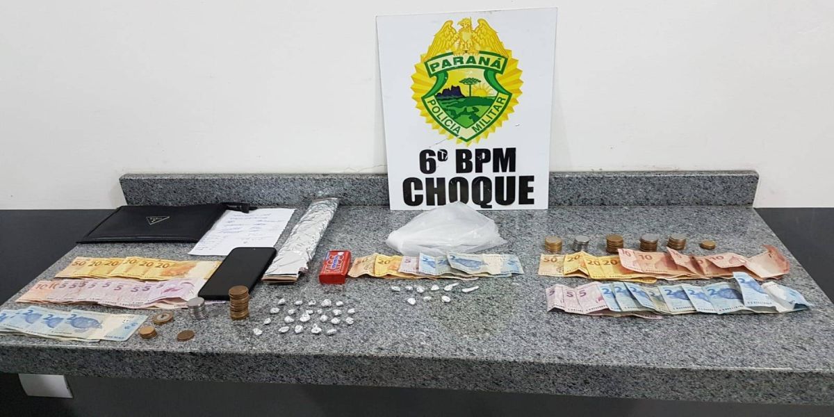 Casal é detido pelo Pelotão de Choque com pedras de crack no Bairro Santa Cruz