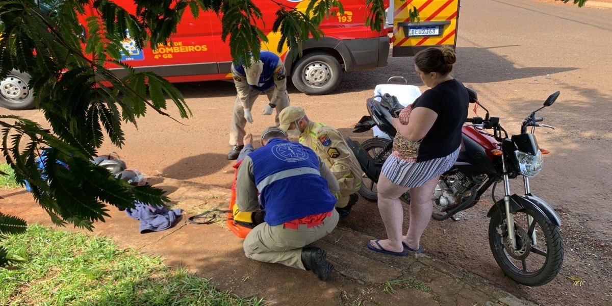 Motociclista fica ferido após colisão na Rua Serra Verde em Cascavel