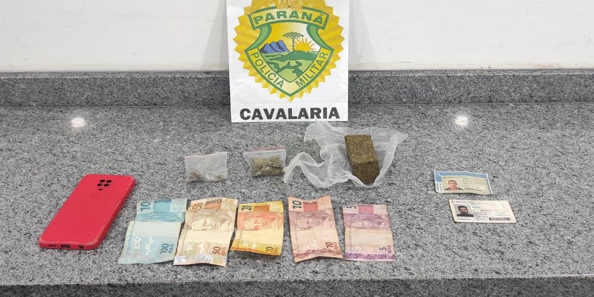 Polícia Militar prende traficante e usuário de drogas na Av. Brasil no centro de Cascavel