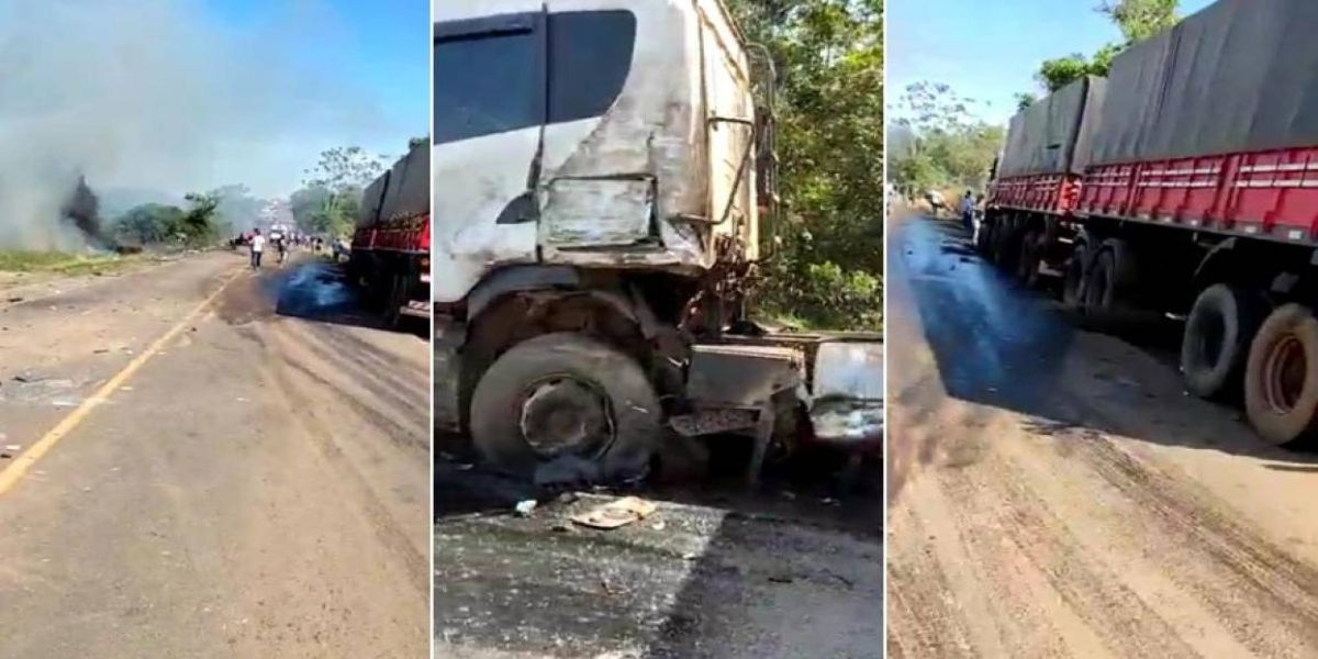 Tragédia: Acidente entre carreta e Hilux mata 4 pessoas e parte caminhonete ao meio: Veja vídeo