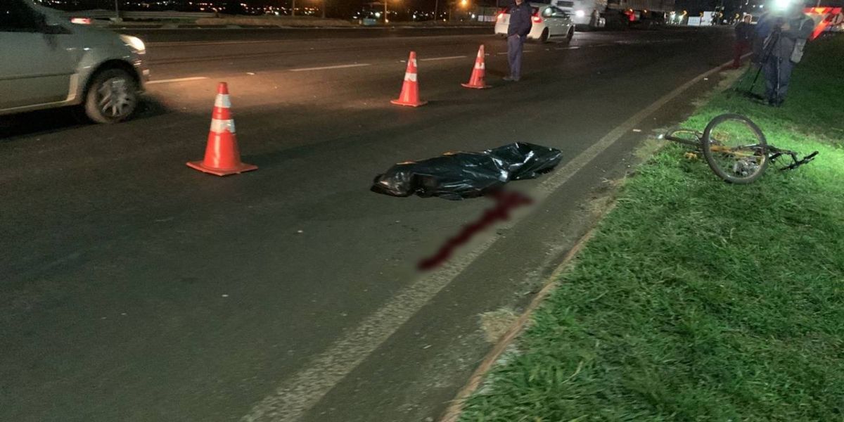 Ciclista morre atropelado na BR-277, próximo ao Trevo Guarujá, em Cascavel
