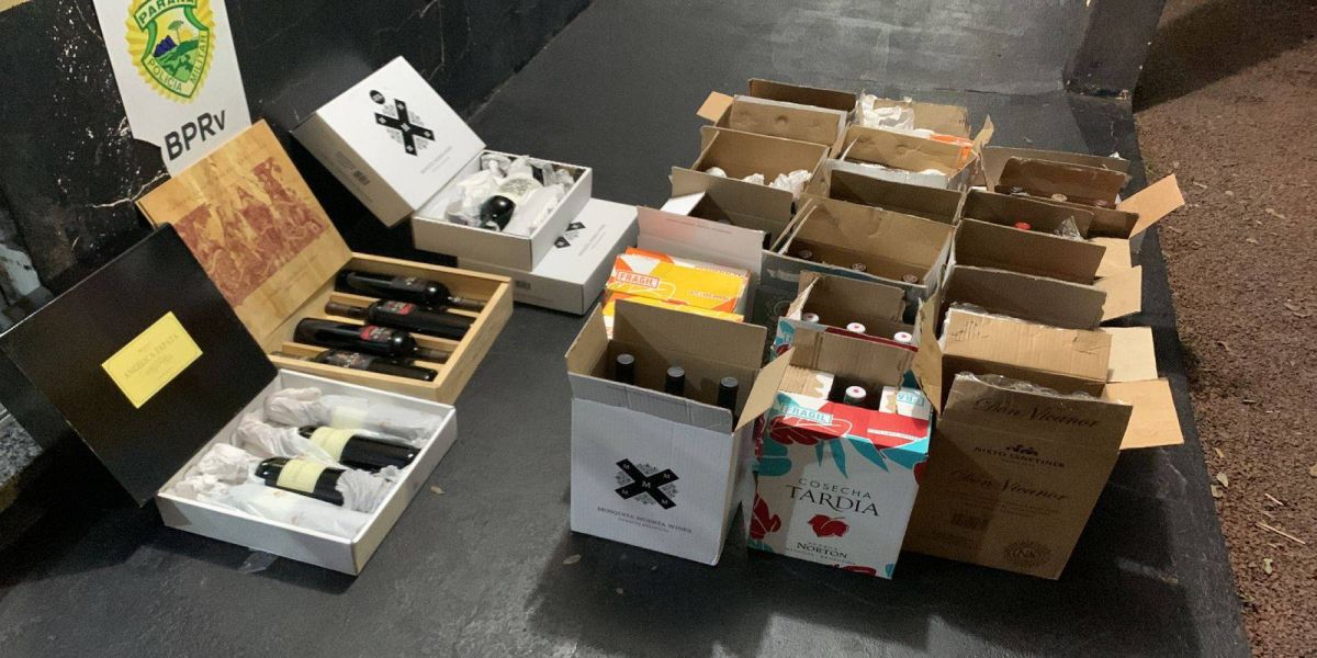 Casal é detido com vinhos contrabandeados da Argentina na BR-369 em Corbélia
