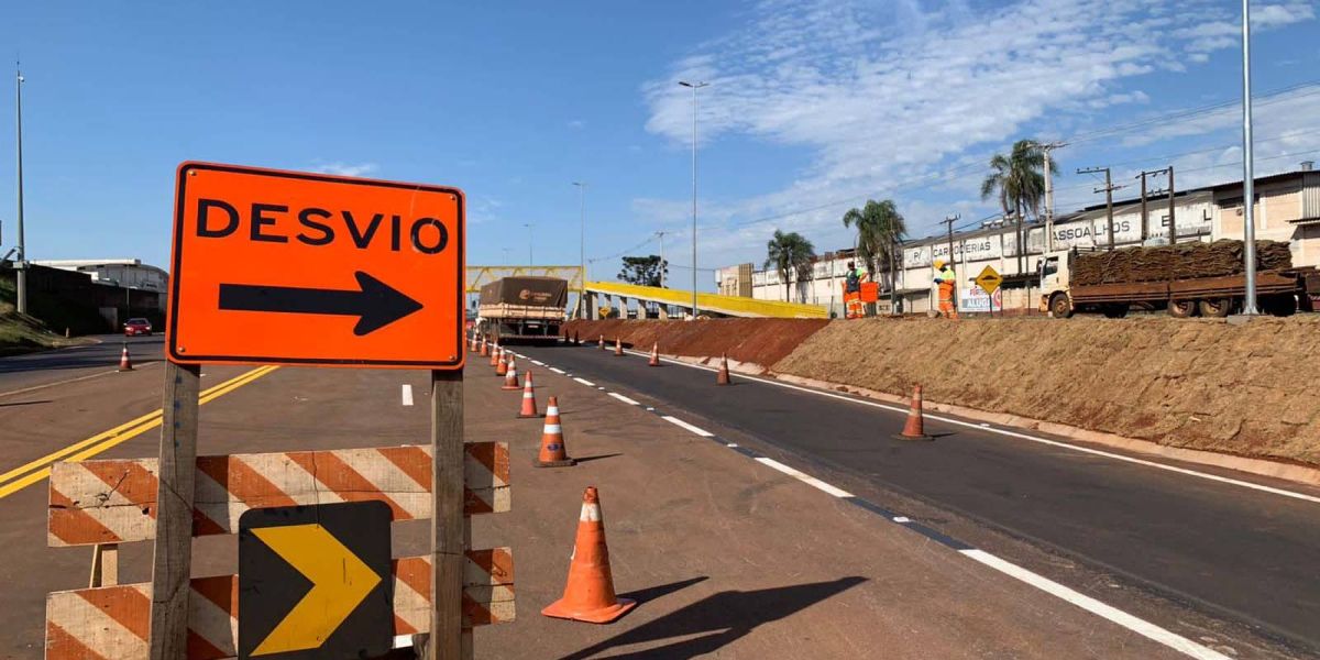 DER/PR alerta para alteração no tráfego no Trevo Cataratas, em Cascavel