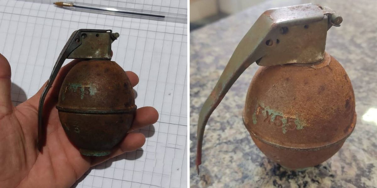 Polícia Civil apreende Granada M26, fabricada nos Estados Unidos em 1950 no noroeste do Paraná