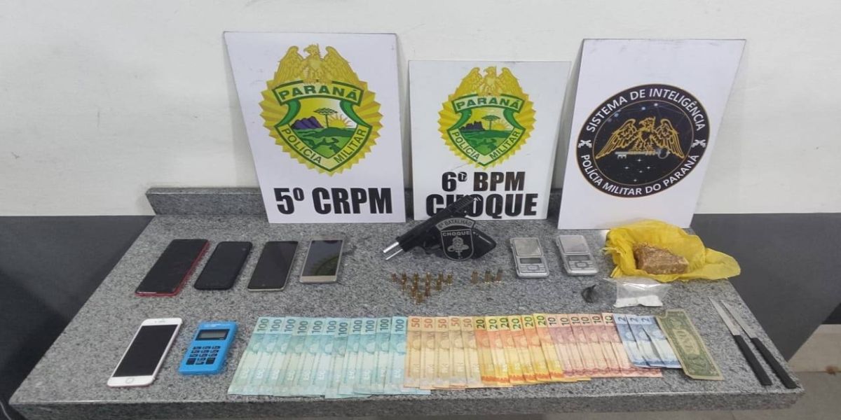 Pelotão de Choque apreende indivíduos por tráfico de drogas no Bairro Santa Felicidade