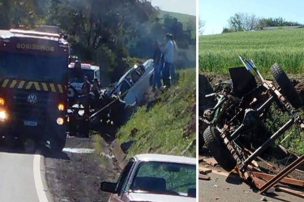 Imagem referente a notícia: Tragédia: Três pessoas morrem e outras quatro ficam feridas em acidente na PR-281 no sudoeste do PR