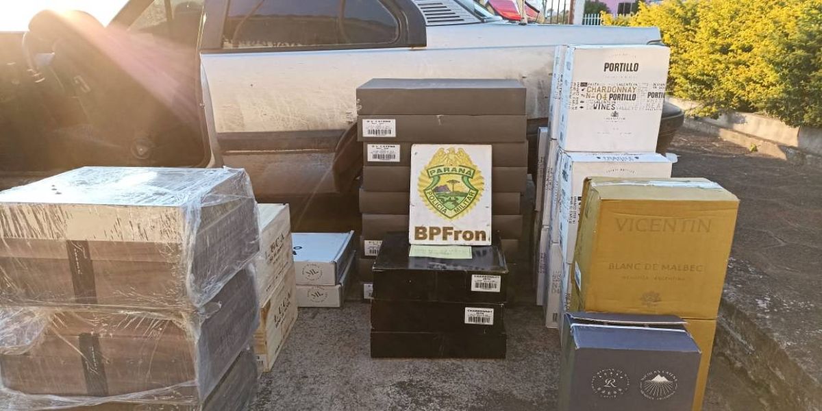 BPFRON apreende veículo carregado de bebidas estrangeiras em Barracão