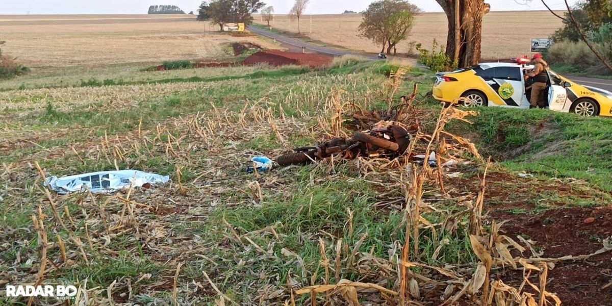 Jovem perde a vida ao sofrer queda de moto na PR-182 entre Toledo e Palotina