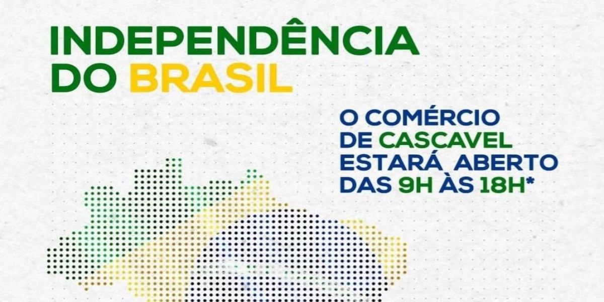 Comércio de Cascavel poderá atender das 9h às 18h no dia 7 de setembro
