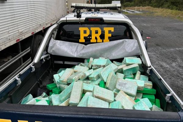 Em operação conjunta, PRF e PF apreendem quase meia tonelada de cocaína e pasta-base no Paraná