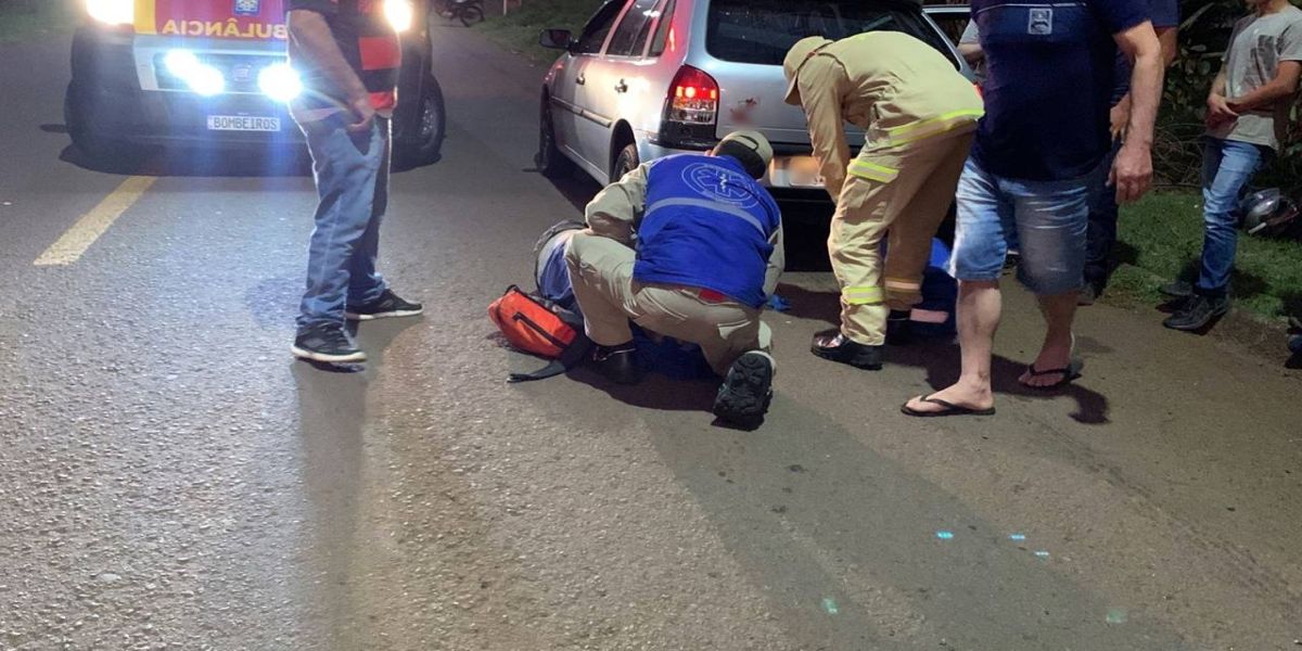 Ciclista fica gravemente ferido após colisão na Rua Pedro Baú em Cascavel