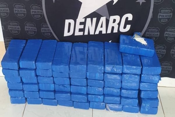 Denarc Cascavel apreende 55 quilos de cocaína em Santa Terezinha de Itaipu