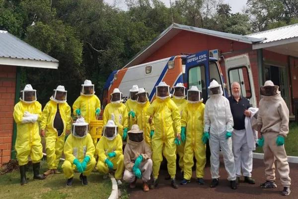 Foto relacionada a notícia: Curso de capacitação para remoção de enxames é realizada pela Defesa Civil