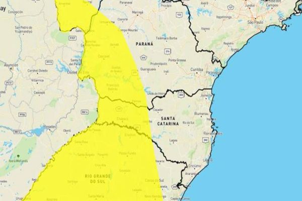 Inmet emite alerta de Tempestade na região sul do país; Cascavel também pode ser atingido