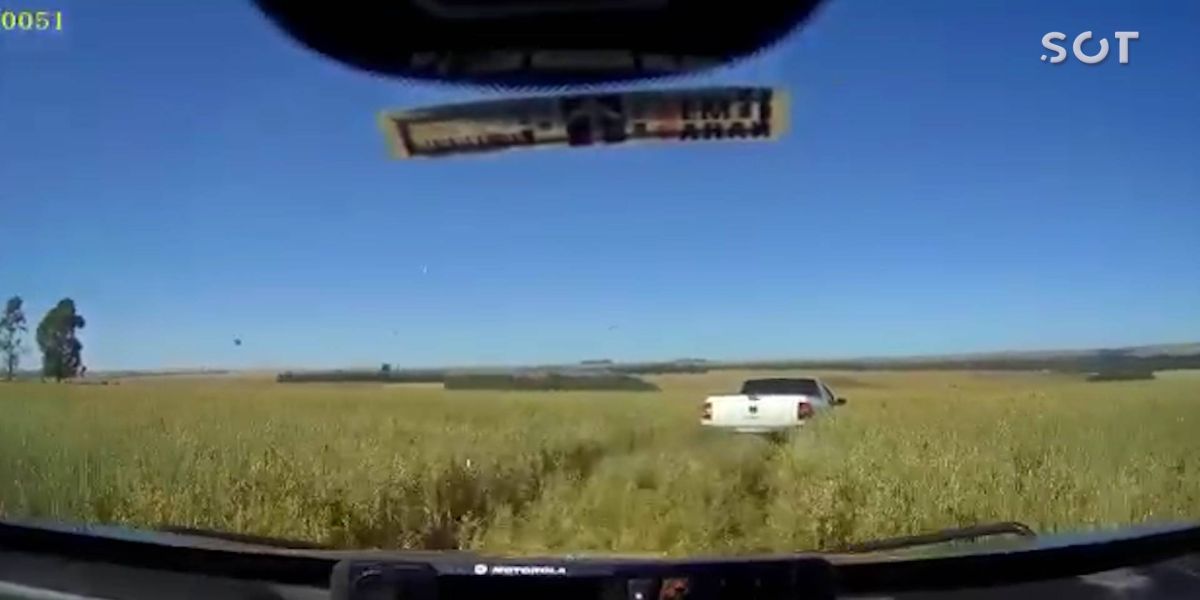 PRF registra acompanhamento tático a contrabandista na BR-467 em Sede Alvorada; Condutor foi baleado