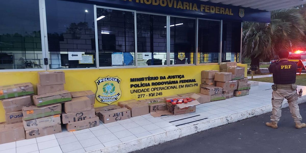 PRF apreende 1,2 toneladas de maconha em caminhão com placas de Cascavel na BR-277 em Irati