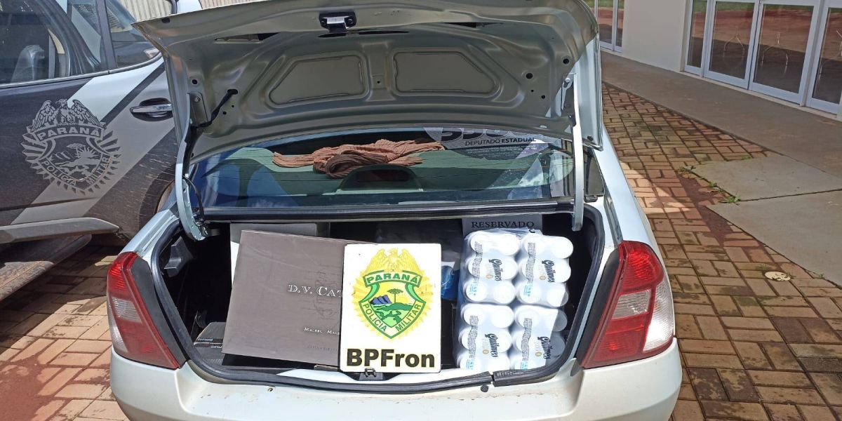 BPFRON apreende veículo carregado com bebidas  em Capitão Leônidas Marques