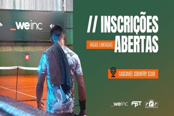 Maior torneio de tênis da região Oeste está com as inscrições abertas