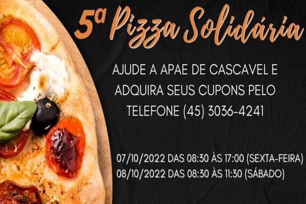 Apae de Cascavel realiza 5ª Pizza Solidária