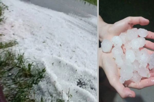 Forte temporal com granizo atinge São Miguel do Oeste