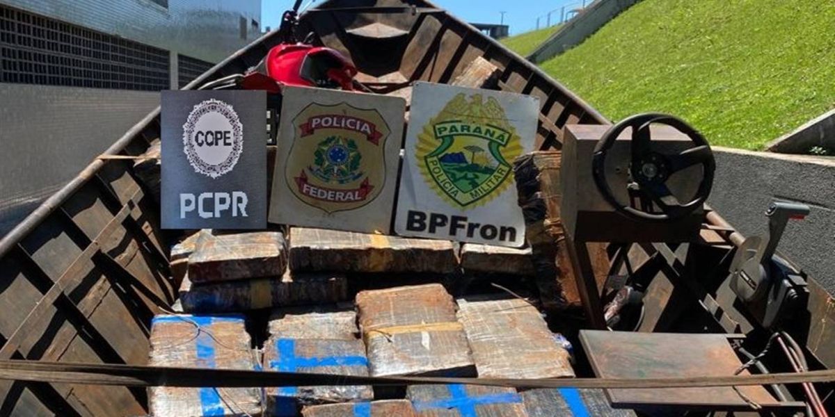 Ação integrada das forças de segurança apreende 1 tonelada de drogas no lago de Itaipu