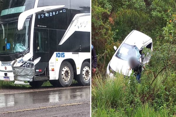 Idosa de 64 anos morre após colidir veiculo em ônibus na PRc-280