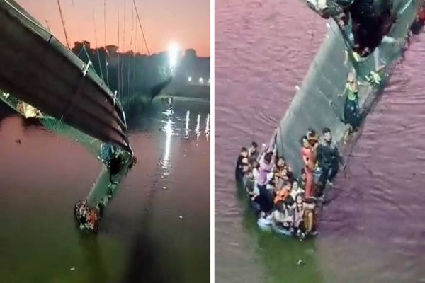 Ponte suspensa desaba na Índia e 68 pessoas morrem; haviam 150 pessoas na ponte