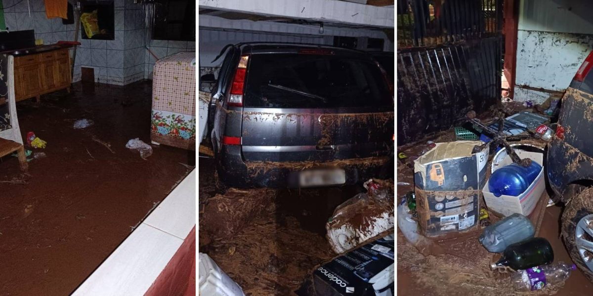 Enxurrada causa grandes alagamentos e transtornos em Capitão Leônidas Marques