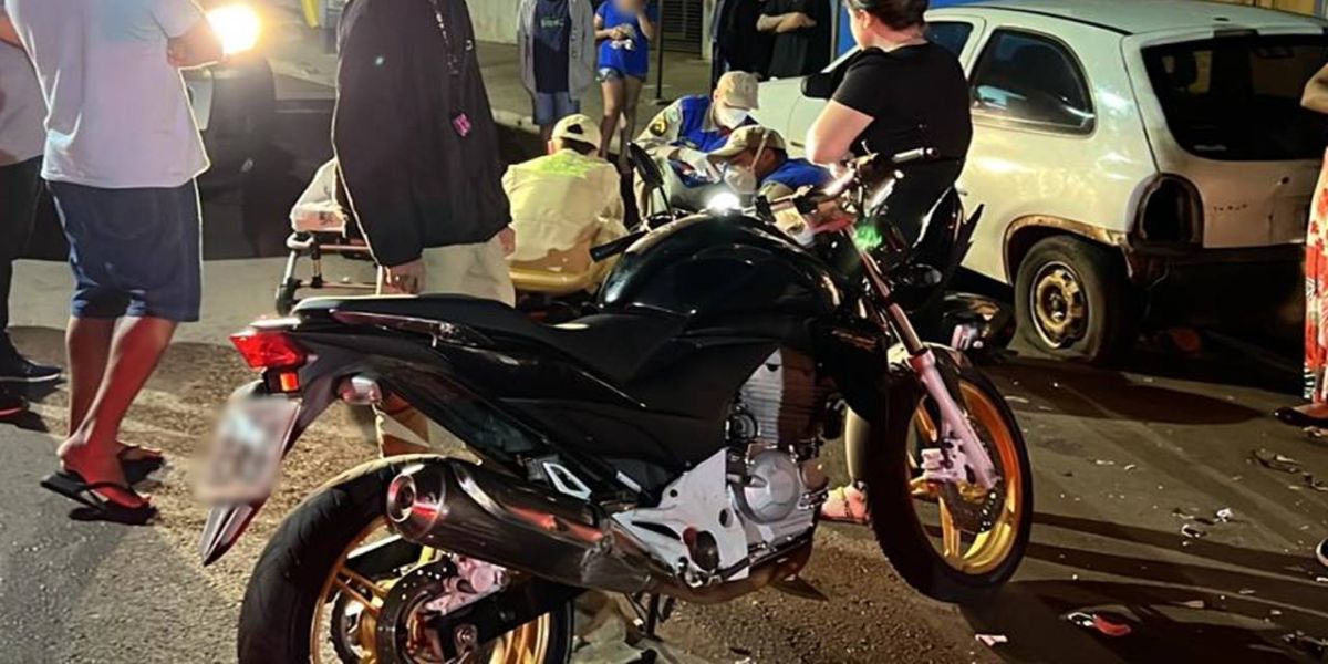 Motociclista fica ferido após colisão na Rua Xavantes em Cascavel