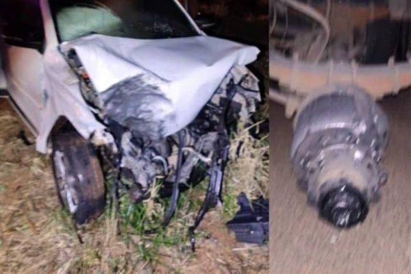 Rodado de caminhão solta e atinge veículo na BR-277 em Ibema