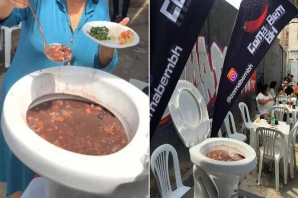 Feijoada na privada? Evento em Belo Horizonte oferece iguaria de forma inusitada