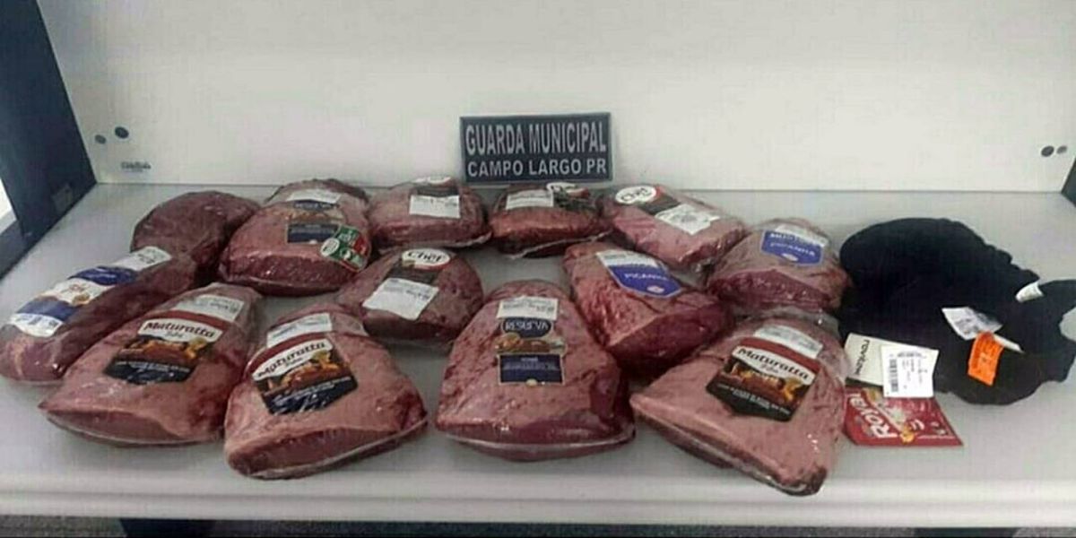Casal é flagrado furtando 12 peças de picanha em supermercado em Campo Largo
